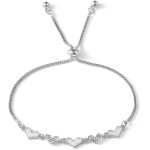 Pulseira de coração romântico para mulheres adolescentes, banhado a ouro rosa 18 K, pulseira ajustável com elos ajustáveis, presentes de aniversário e casamento para sua mãe