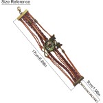 Pulseira feminina floral de mandala de ioga - Pulseira de couro sintético trançada Boho feita à mão com pingente de borboleta - Joias hippie ajustáveis vintage - Imagem 2