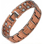 Pulseira masculina de cobre puro com elementos de fileira dupla