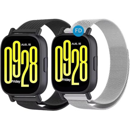 Pulseira para Redmi Watch 5 Active e Redmi Watch 5 Lite em Metal Milanese Aço Inoxidável Malha Respirável - FD Acessórios