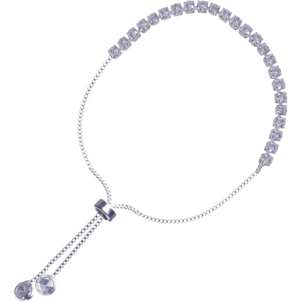 Pulseira regulável Riviera cristal Banhada Prata 925