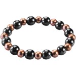 Pulseiras de cobre para mulheres e homens 99,9% joias de cobre puro com 3800 gauss, pulseiras elásticas ajustáveis com contas como presentes de aniversário, joias de artrite