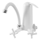 Purificador de Água com Torneira para Cozinha – Filtro de Água Embutido – Bica Móvel – Água Filtrada Direto da Pia – Branco