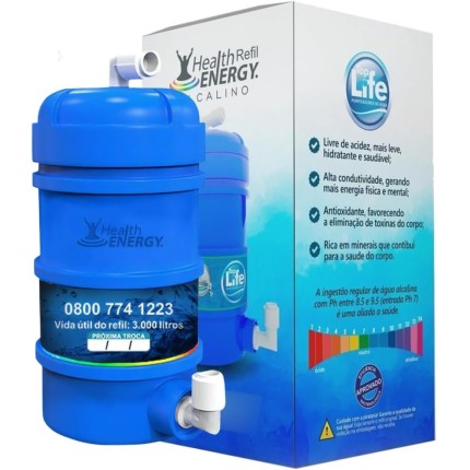 Refil Purificador Alcalino Bacteriológico Top Life Filtro para Purificador Água Alcalina Saúde Instalação Fácil Alta Durabilidade Compatível