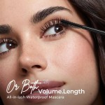 SACE LADY Máscara Para Cílios À Prova D'Água, Máscara Completa Para Cílios Que Proporciona Volume E Comprimento, À Prova De Borrões E Suor, Curvatura De Longa Duração, Maquiagem Preta Natural - Imagem 2