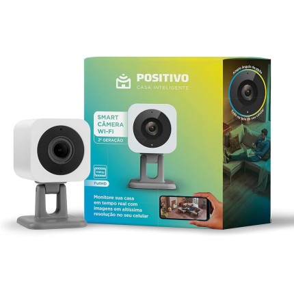 Smart Câmera Wi-Fi Positivo Casa Inteligente, 1080p Full HD, 20 FPS, áudio bidirecional, detecção de movimentos, visão noturna, Bivolt – Compatível com Alexa