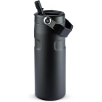 Stanley - Garrafa de Água Aerolight Flip Straw, Canudo Integrado, Abertura Grande, Aço Inoxidável Leve, 473ml Black