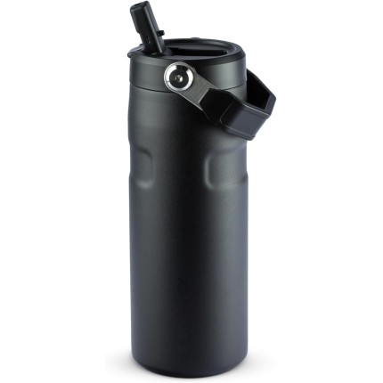 Stanley - Garrafa de Água Aerolight Flip Straw, Canudo Integrado, Abertura Grande, Aço Inoxidável Leve, 473ml Black