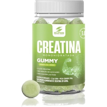 Super Gummy Creatina (60 gomas), Uva Verde, Super Nutrition