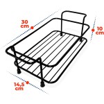 Suporte Cesto Ferro com Alça + 15 Potes Tempero 130ml de Plástico para Condimentos Especiarias Temperos com Tampa Dosadora Dupla + Adesivos - Imagem 2