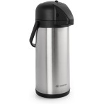 TERMOPRO Garrafa Térmica Aço Inox 3L com Pressão Termopro Ampola Inox Dupla Camada Mantém Bebidas Quentes por 9h e Frias por 20h Alça Retrátil e Base Giratória