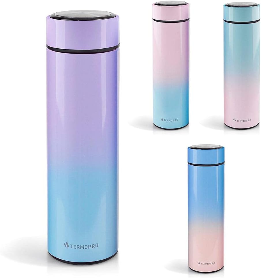 TERMOPRO-Squeeze-Termico-500ml-Tie-Dye-Inox-com-Filtro-Inox.jpg TERMOPRO Squeeze Termico 500ml Tie Dye Inox com Filtro Inox para Agua Suco Cha Cafe Tampa Rosca Estilo Moderno Sem Vazamento Portatil Elegante para Viagem Escritório ou Academia