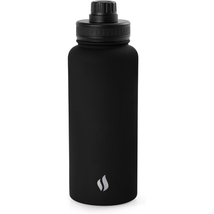 TERMOPRO Squeeze Térmico Mayall 1 Litro Preto Fosco com Alça Tampa com Bico Direcionador e Parede Dupla em Inox Alta Performance Térmica e Design Premium