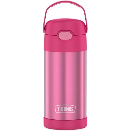 Thermos Garrafa infantil Carros Funtainer, aço inoxidável, 354 ml, rosa