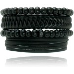 Universo Maschio Kit de Pulseiras Black Preto