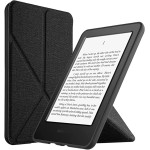 WB Capa Novo Kindle (16GB) e 11ª Geração Silicone Flexível e Sensor Magnético Origami Tecido Preta (Não compatível com 10ª Geração, Paperwhite e Oasis)