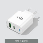 WB Carregador Kindle Duas Portas USB-C e USB-A 20W Compatível com Kindle, iPad, Tablet e Smartphone, Branco - Imagem 2