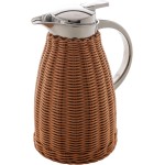 WOLFF - Garrafa Térmica Aço Inox C/Rattan Plástico Marrom 1,5L