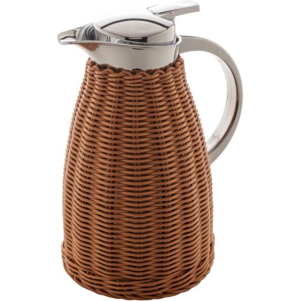 WOLFF - Garrafa Térmica Aço Inox C/Rattan Plástico Marrom 1,5L