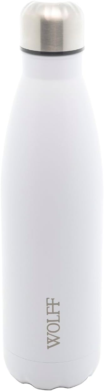 WOLFF-Garrafa-Termica-de-Aco-Inox-Branca-com-Parede.jpg WOLFF - Garrafa Térmica de Aço Inox Branca com Parede Dupla - 500ml - Linha Ice