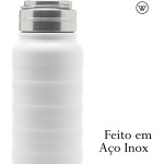 WOLFF - Garrafa Térmica de Aço Inox com Alça Trekk Branca 600ml - Imagem 2