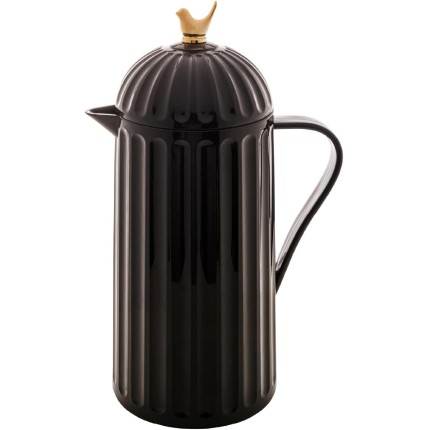 WOLFF Garrafa Térmica de Plástico Bird Preta 1L - Enxoval - Organização - Decoração - Cozinha - Mesa Posta - Utilidades Domésticas - Perfeita Para Café e Chá