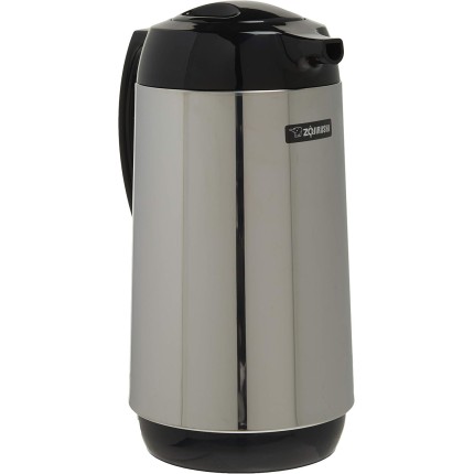 Zojirushi Garrafa térmica para servir, feita no Japão, 1 litro, aço inoxidável polido