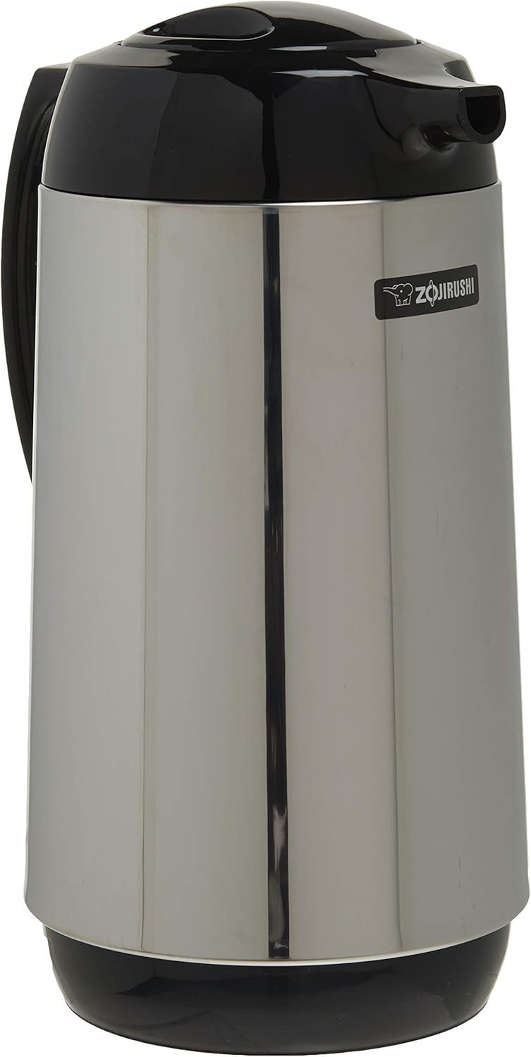 Zojirushi-Garrafa-termica-para-servir-feita-no-Japao-1-litro.jpg Zojirushi Garrafa térmica para servir, feita no Japão, 1 litro, aço inoxidável polido
