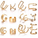 coadipress Conjunto de brincos de orelha para mulheres, não perfurantes, aço inoxidável, cartilagem delicada, hélice, prendedor de orelha, conjunto de brincos de nariz falso, sem piercing, ajustável