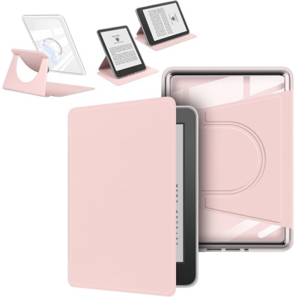 enoxboo Capa para Kindle 11ª Geração (2024/2022), Modelo: RS23CV/C2V2L3, Com Parte Traseira Transparente, Capa Protetora Magnética Removível com Suporte Ajustável (6 Polegadas)
