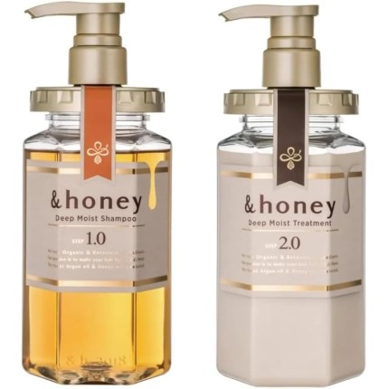 &honey Deep Moist Kit Shampoo 440ml + Treatment 445g, com Mel Orgânico, Hidratação Profunda, Maciez e Brilho