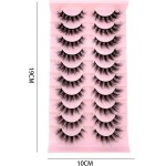 10 pares de cílios postiços com pinça e escova, cílios 8D Wispy Cat Eye Volume - Imagem 2