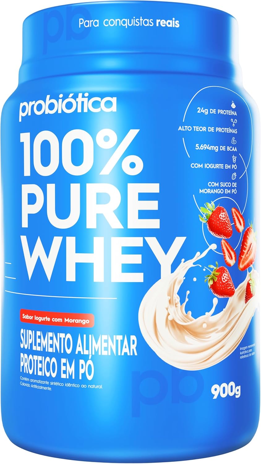 100-Pure-Whey-900g-Iogurte-cMorango-Probiotica.jpg 100% Pure Whey (900g), Iogurte c/Morango, Probiótica