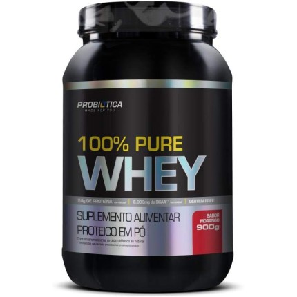 100% Pure Whey, Probiótica, Morango, 900 G
