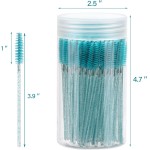 100 pçs descartáveis varinhas de rímel de cristal, sobrancelha, escova para extensões de cílios, escovas de cílios com recipiente (azul) - Imagem 2