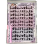 100 peças sem necessidade de cola, cílios postiços curvos volumosos estilo girassol, reutilizáveis 10-13 mm com escova de cílios e pinça para uso diário