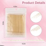 100 pincéis microaplicadores descartáveis para extensão de cílios Microswab para varinhas de rímel para ferramentas de remoção de cílios (ouro cristal) - Imagem 2