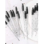 100 varinhas de rímel descartáveis, escovas de cílios de cerdas de nylon, extensor de sobrancelha, com alça de plástico ABS
