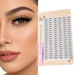 120 peças de cílios postiços com escova de cílios e pinça, 0,07 C Curl cílios individuais macios feitos à mão - 8-13 mm