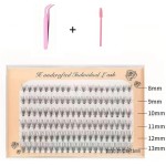 120 unidades de cachos de cílios postiços, cílios individuais feitos à mão de 0,07 mm, cílios macios de 8 a 13 mm com escova de cílios e kit de pinça - Imagem 2