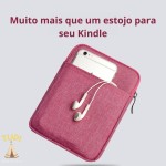 Estojo Bolsa Capa para Kindle SA568B/SA569P SIGNATURE 2024 Tela 7 com Zíper + Película Fosca (Rosa) - Imagem 6