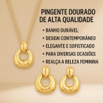 Conjunto Feminino de Brincos e Colar Banhados – Joias Minimalistas Elegantes para Todas as Ocasiões - Imagem 4