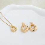Conjunto Feminino de Brincos e Colar Banhados – Joias Minimalistas Elegantes para Todas as Ocasiões - Imagem 8
