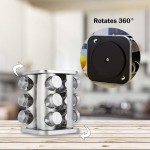 Porta Temperos Giratório 12 Potes de Vidro com Suporte em Aço Inox – Organizador de Temperos e Condimentos 360° Quadrado, Porta Condimentos para Cozinha, Suporte Giratório Moderno - Imagem 7