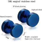 Feramox Stainless Steel Mens Womens Stud Earrings Set Ear Piercing Plugs Tunnel Punk Style - Imagem 4