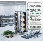 Porta Tempero Giratório Inox Vidro 16 Potes Organizador de Temperos para Cozinha Moderno para Condimentos - Imagem 5