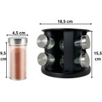 Porta Tempero Condimento E Mantimentos Giratório Com 8 Potes De Vidro E Tampa Inox - Imagem 9