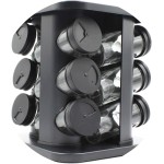 Porta Tempero Suporte Giratório com 12 Potes de Vidro para Condimentos Diamond - Imagem 4