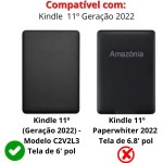 Capa Compatível com Kindle 11ª Geração 2022 de 6 polegadas apenas para Modelo Nº: C2V2L3 e RS23CV, com Função ON/OFF ((ATENÇÃO: Não adequada para modelo Paperwhite11 de 6,8 pol)) (Preto) - Imagem 7