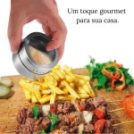 Porta Temperos Inox Magnético Com Ímã Kit Organizador de Condimentos Com Potes Para Cozinha Geladeira (Dourado) - Imagem 3
